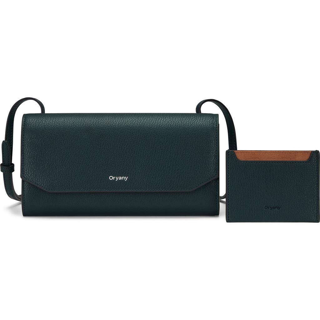 Oryany Mandy Leather Crossbody Wallet In Dark Green
