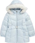 Michael Kors Kids' Stadium Puffer Jacket with Removable Faux Fur Trim Hood