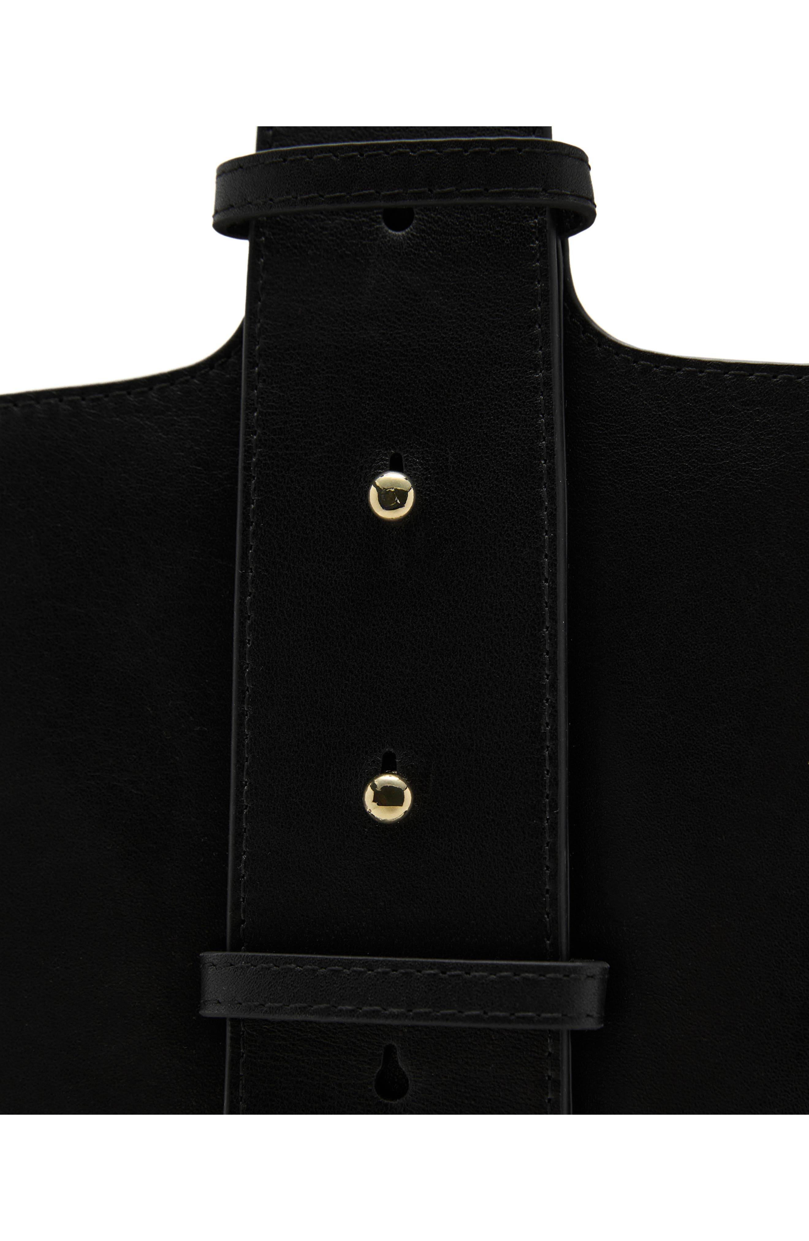 MANGO Leather Bucket Bag, Alternate, color, Black