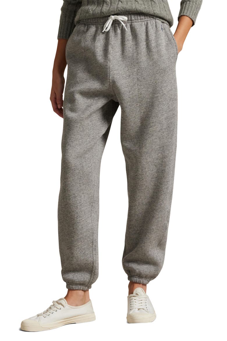 Fleece Drawstring Sweatpants, Main, color, GREY HTR