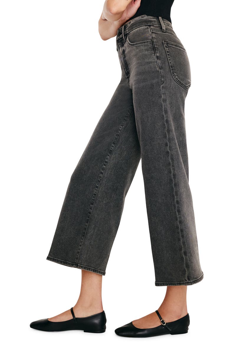 Good American Good Waist Crop Palazzo Jeans, Alternate, color, 