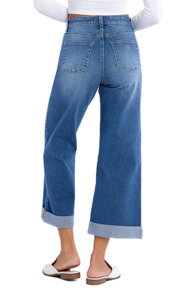 High Waist Cuffed Wide Leg Painter Jeans, Alternate, color, RELAXED BLUE