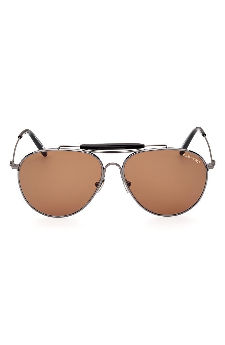 TOM FORD Raphael-02 59mm Pilot Sunglasses, Main, color,