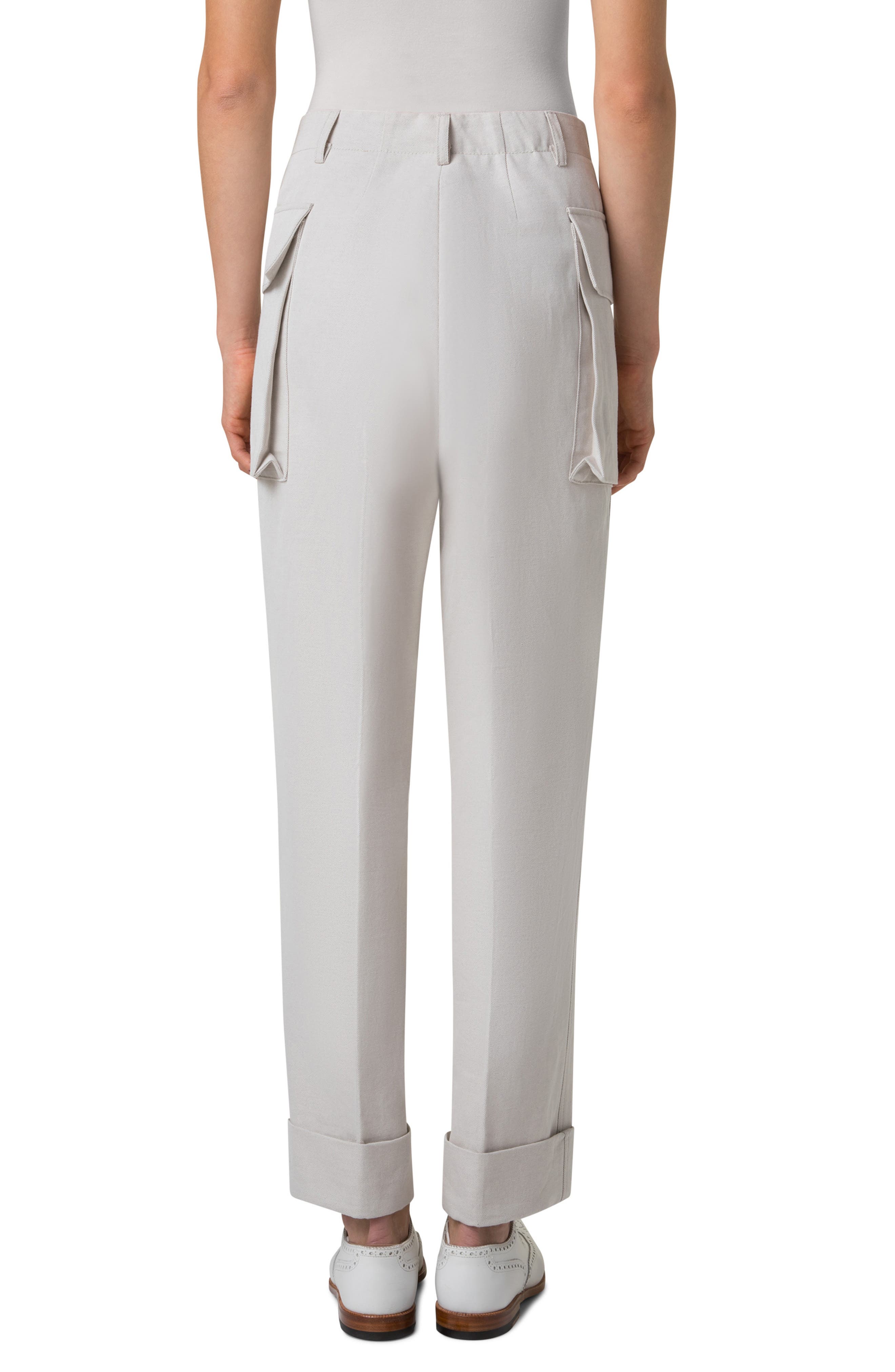Marley High Waist Cotton & Linen Twill Cargo Pants - image 2
