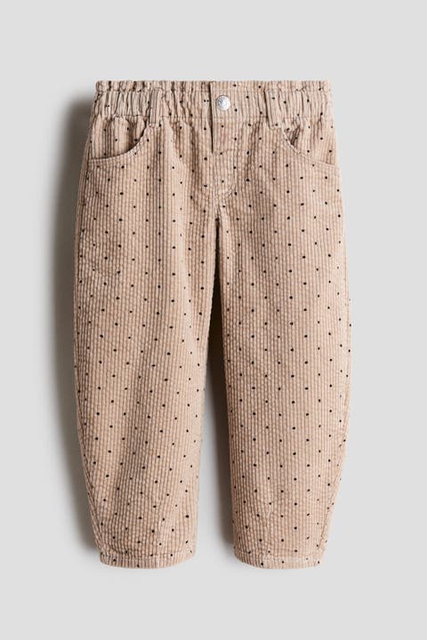 Corduroy Barrel-leg Pants