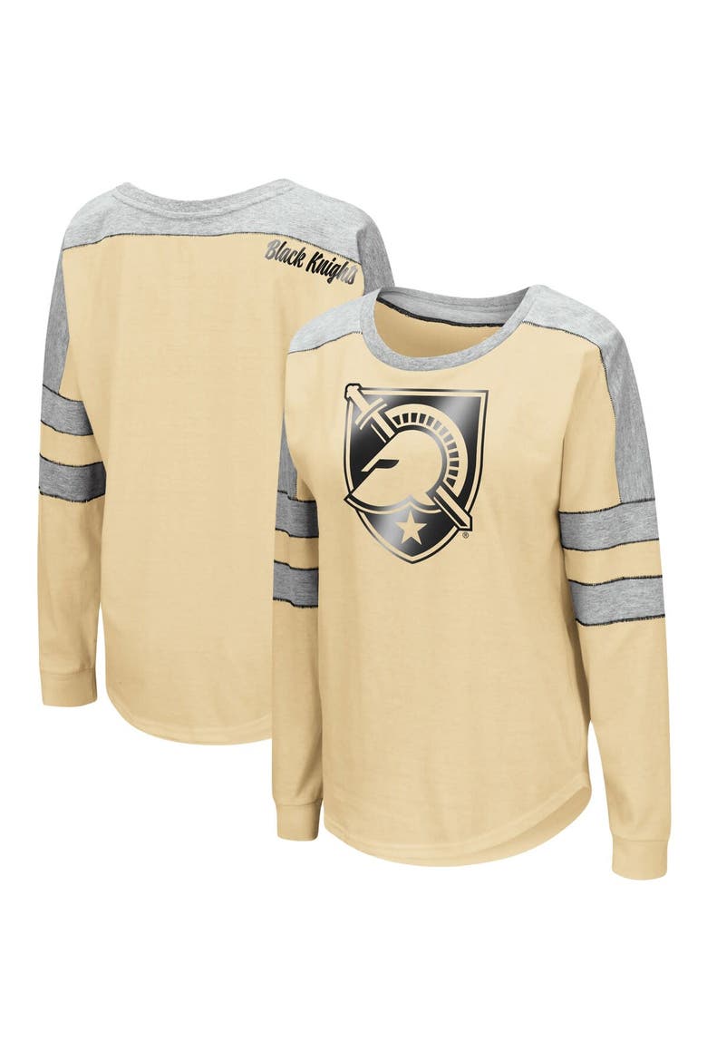 Women's Colosseum Gold Army Black Knights Trey Dolman Long Sleeve T-Shirt, Main, color, Gold
