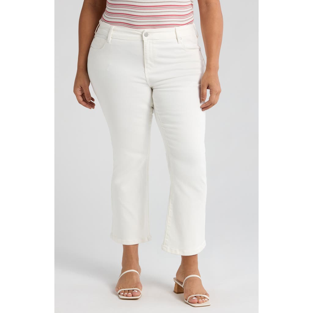 Liverpool Los Angeles Hannah Crop Flare Jeans In White