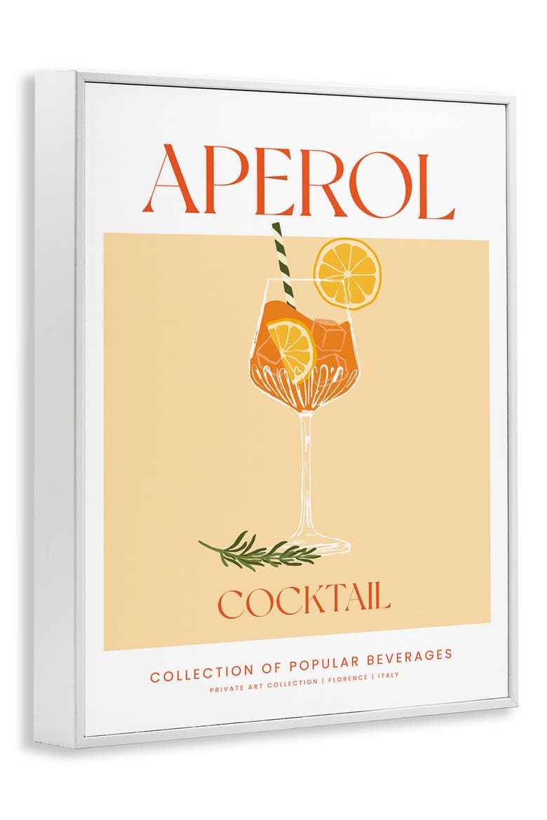 Aperol Cocktail Framed Art Print, Alternate, color, YELLOW
