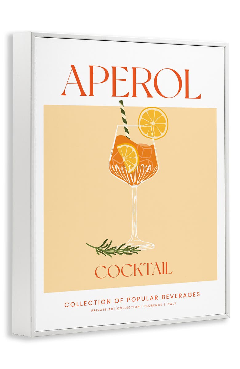 Stupell Industries Aperol Cocktail Framed Art Print, Alternate, color, Yellow