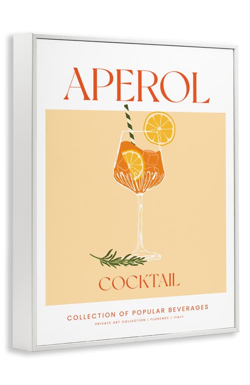 Stupell Industries Aperol Cocktail Framed Art Print In Yellow