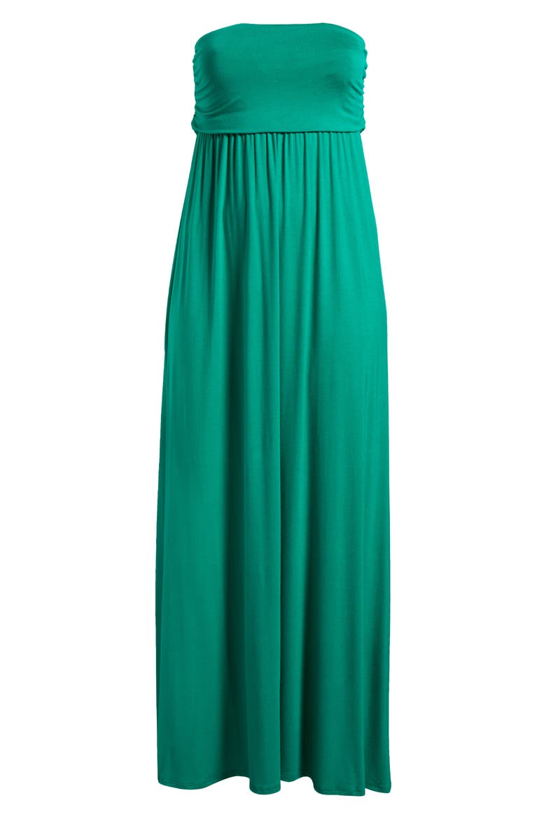 Strapless Maxi Dress, Alternate, color, GREEN