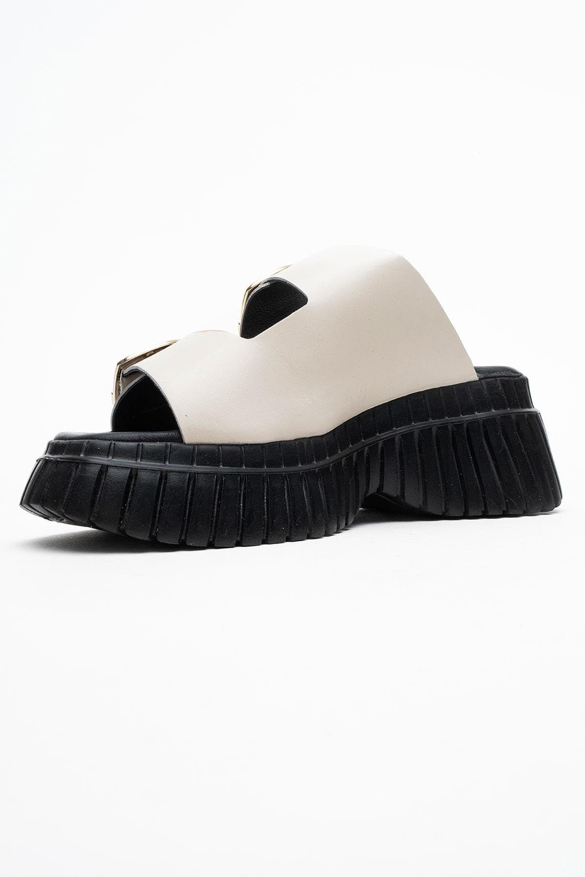 Forever & Always Shoes Joanes Leather Two-Strap Platform Sandal, Alternate, color, Light Beige Leather