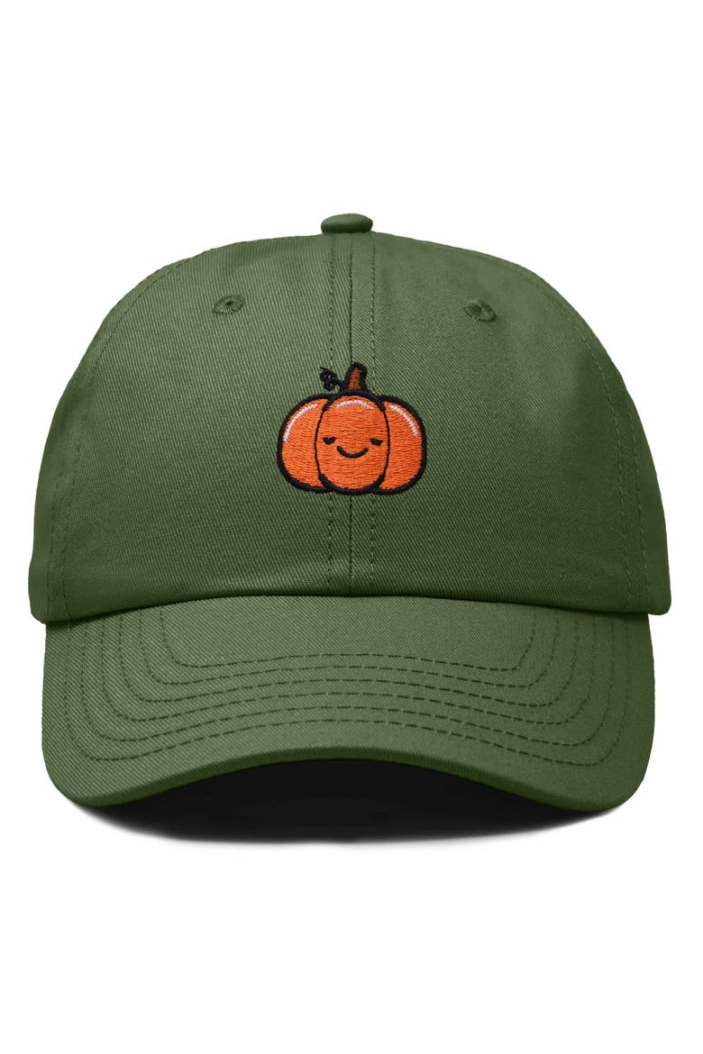 Baby Pumpkin Embroidered Dad Hat, Main, color, Olive