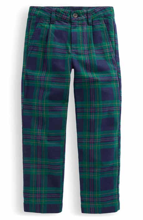 Mini Boden Kids' Smart Plaid Cotton Flannel Pants