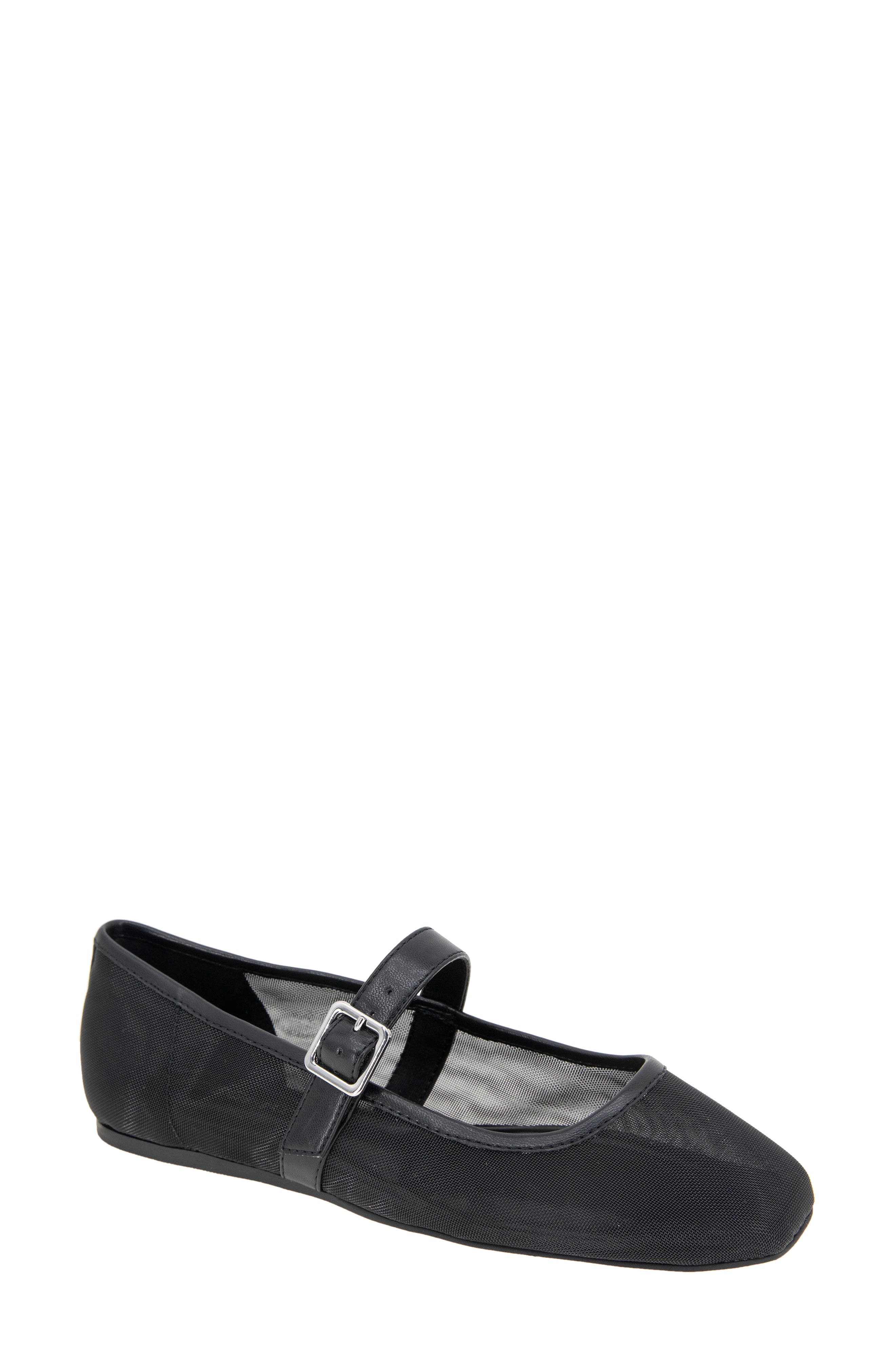 BCBGeneration Harpin Mary Jane Flat, Main, color, Black Mesh