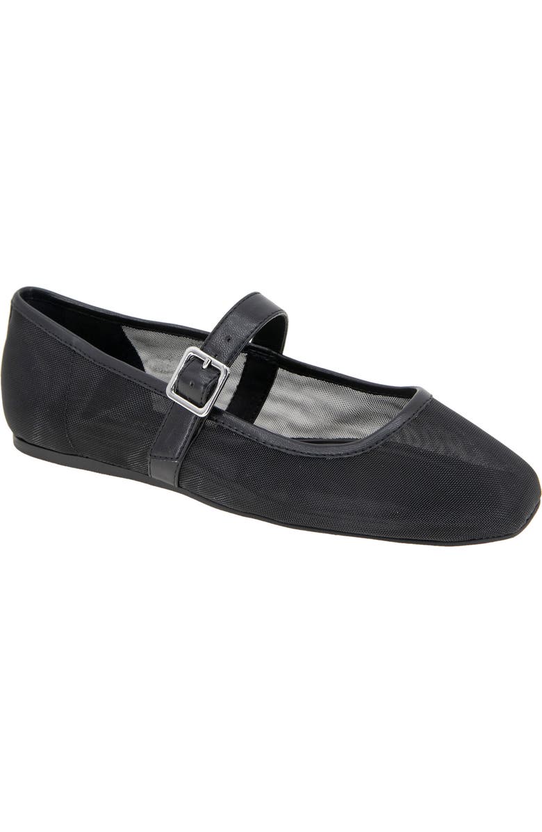 BCBGeneration Harpin Mary Jane Flat, Main, color, Black Mesh