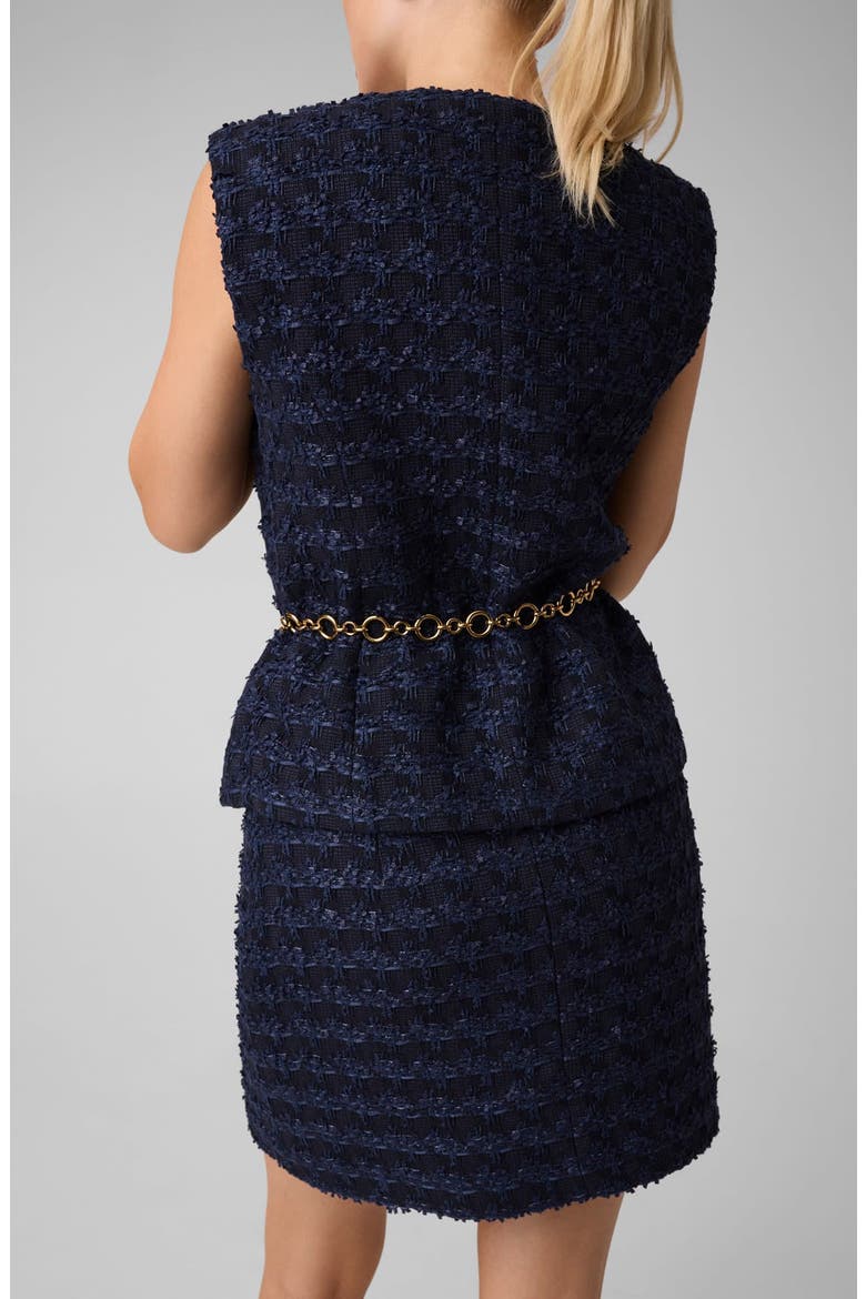 Geneve Belted Boucle Vest, Alternate, color, DARING OCEAN