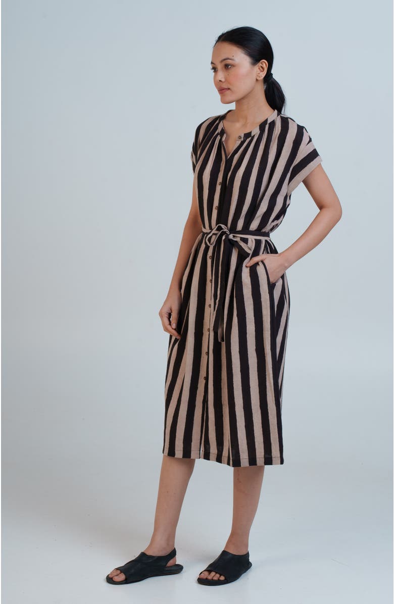 World of Crow The Black & White Striped Dress, Alternate, color,