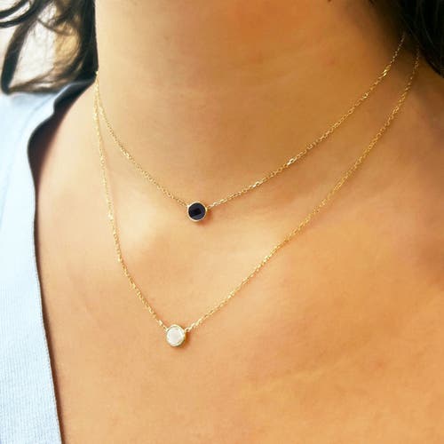 The Lovery Fine Jewelry White Topaz Single Bezel Necklace