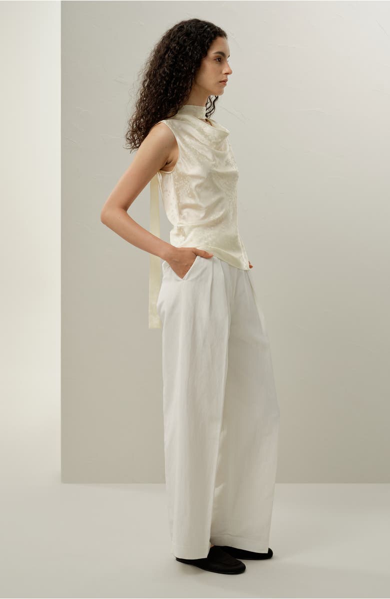 Lilysilk Ying Jacquard Silk Tank, Alternate, color, Lily White