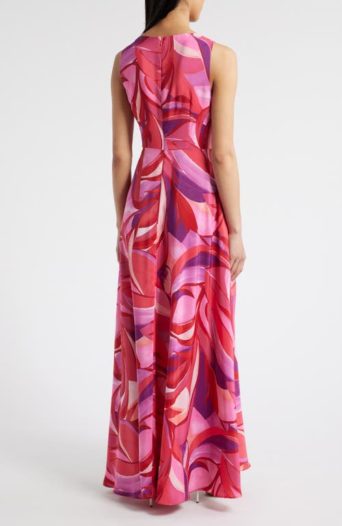 Eliza J Twist Front Sleeveless Evening Dress In Fuchsia