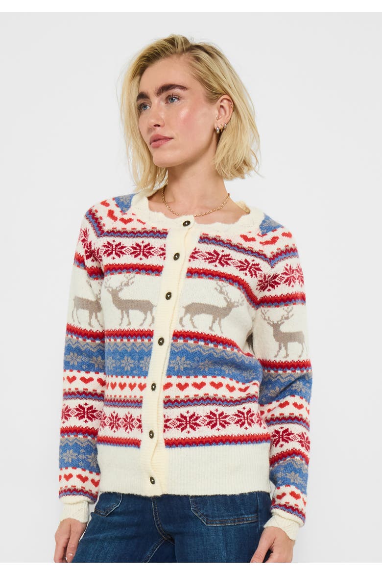 Novelty Reindeer Cardigan Sweater, Main, color, REINDEER