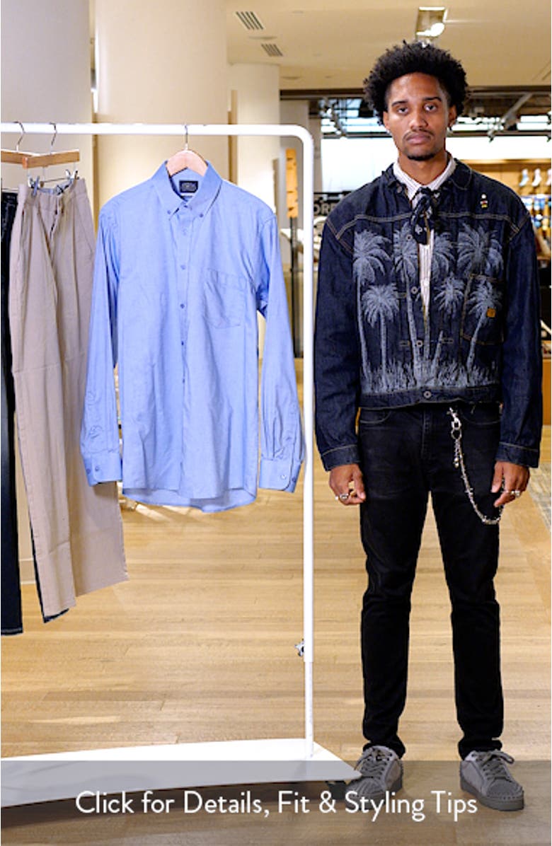 Eagle Regular Fit Blue Cotton Button-Down Oxford Shirt, sales video thumbnail