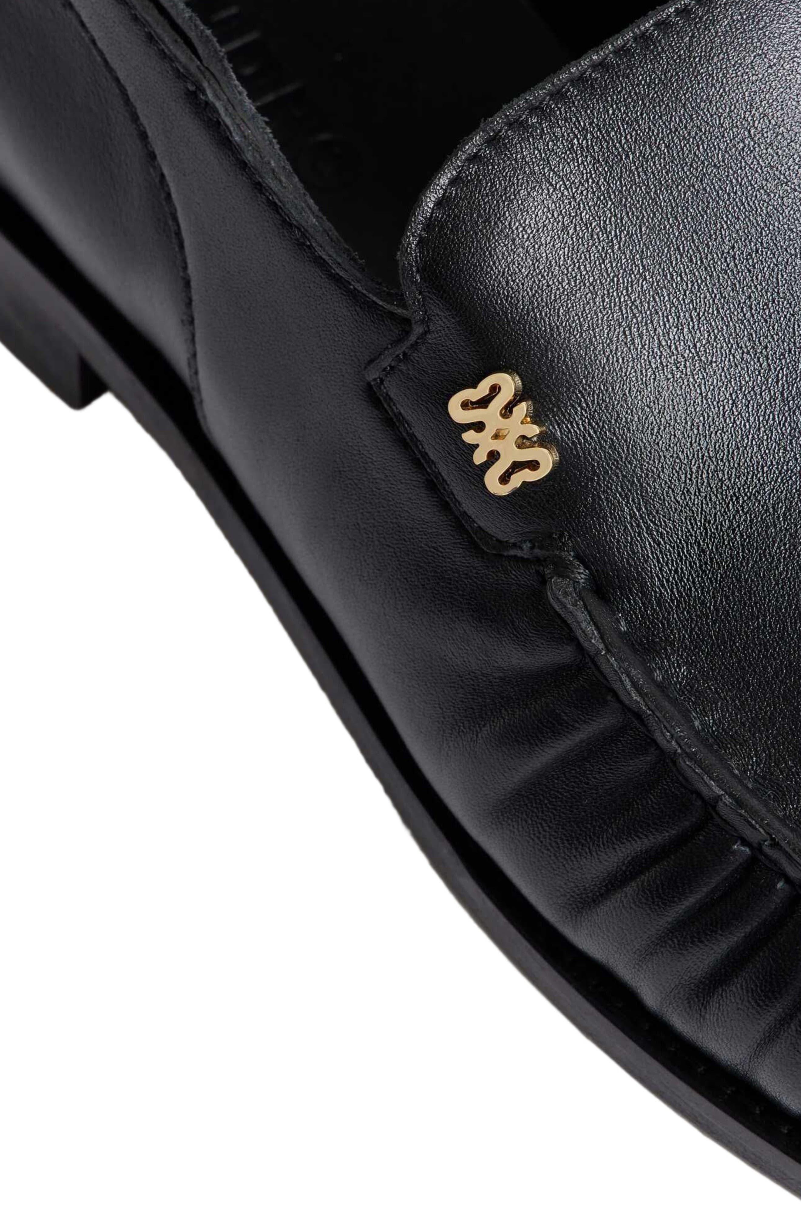 Leather buckle loafers, Alternate, color, Black