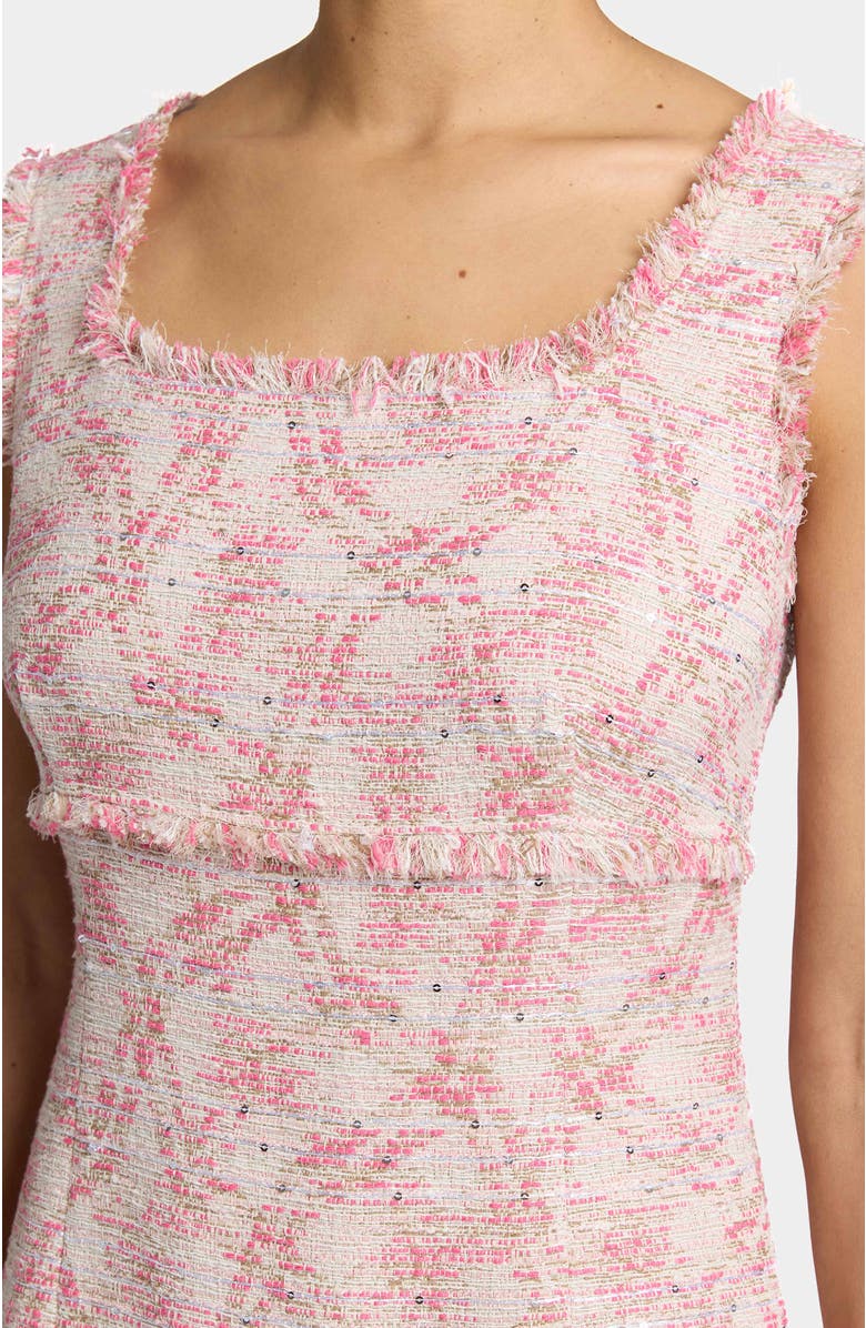 Santorelli Faye Sleeveless Midi Sheath Dress in Cotton Jacquard, Alternate, color, Sweet Pea