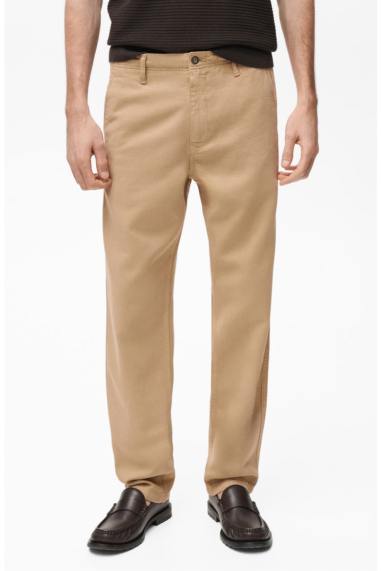 Slant Pocket Straight Leg Jeans, Main, color, BEIGE