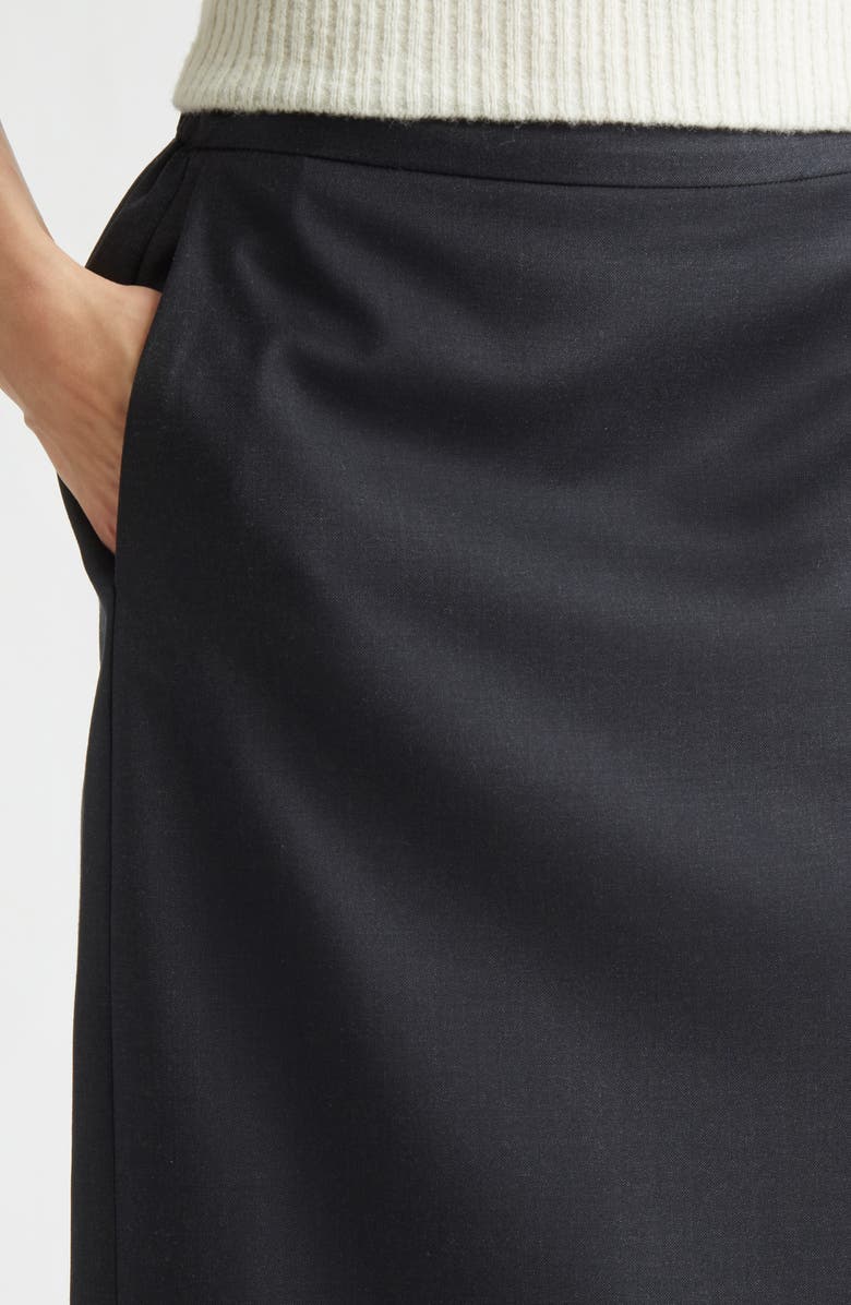 LOULOU DE SAISON Cara Super 120s Wool Pencil Skirt, Alternate, color, Black Melange