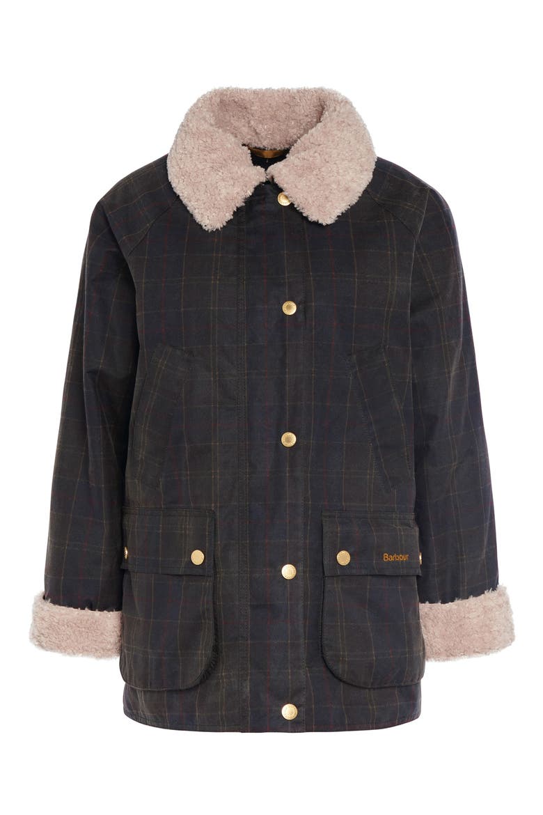 Swainby Windowpane Plaid Waxed Cotton Barn Jacket, Alternate, color, DULL CLASSIC/CLASSIC