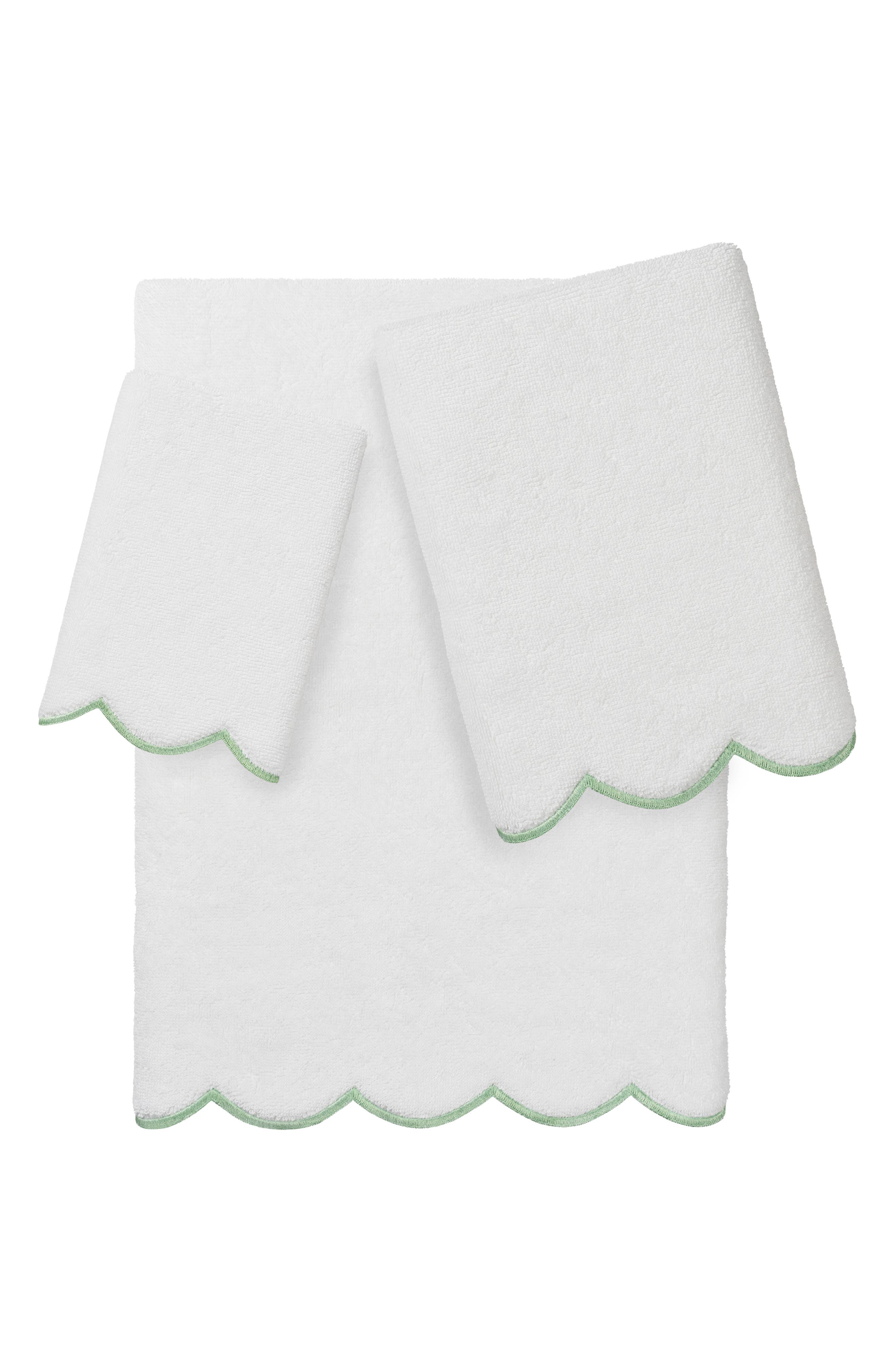Adornia Scallop 3-Piece Towel Set