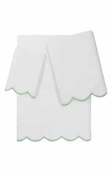 Adornia Scallop 3-Piece Towel Set