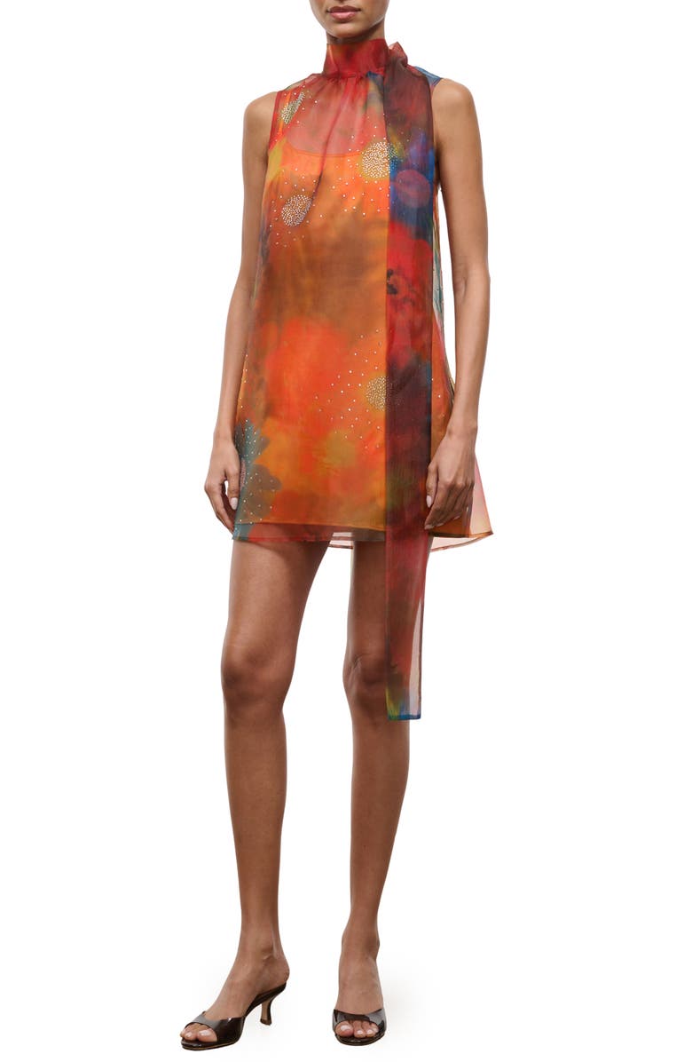 STAUD Albee Bead Detail Minidress, Alternate, color, Superbloom