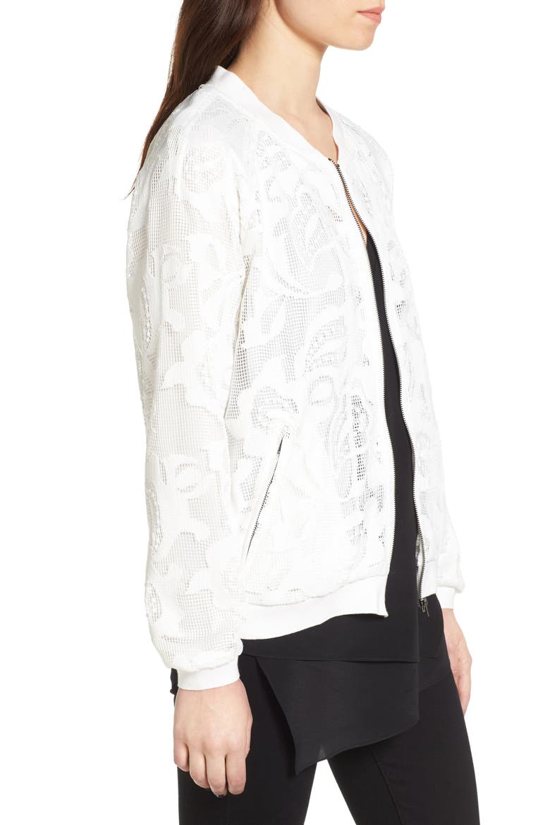 Lace Bomber Jacket, Alternate, color, IVORY