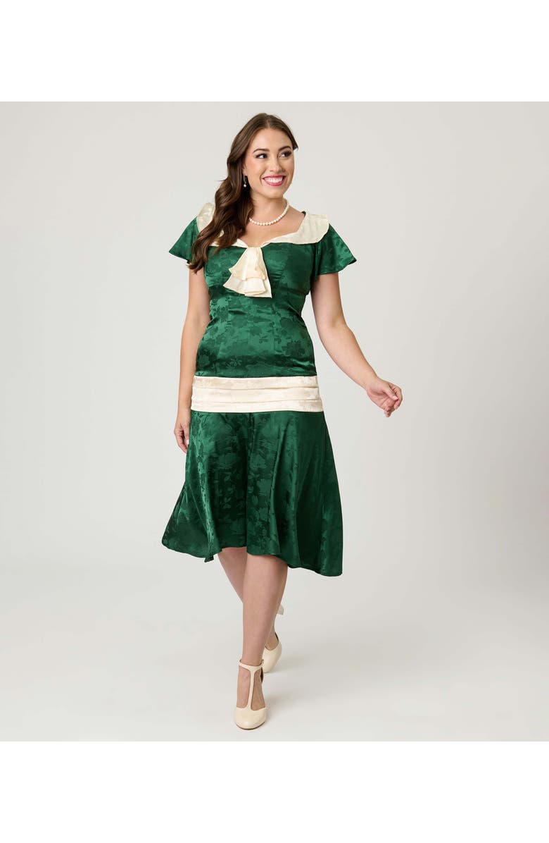 Unique Vintage 1920s Wilshire Flapper Day Dress, Main, color, Green