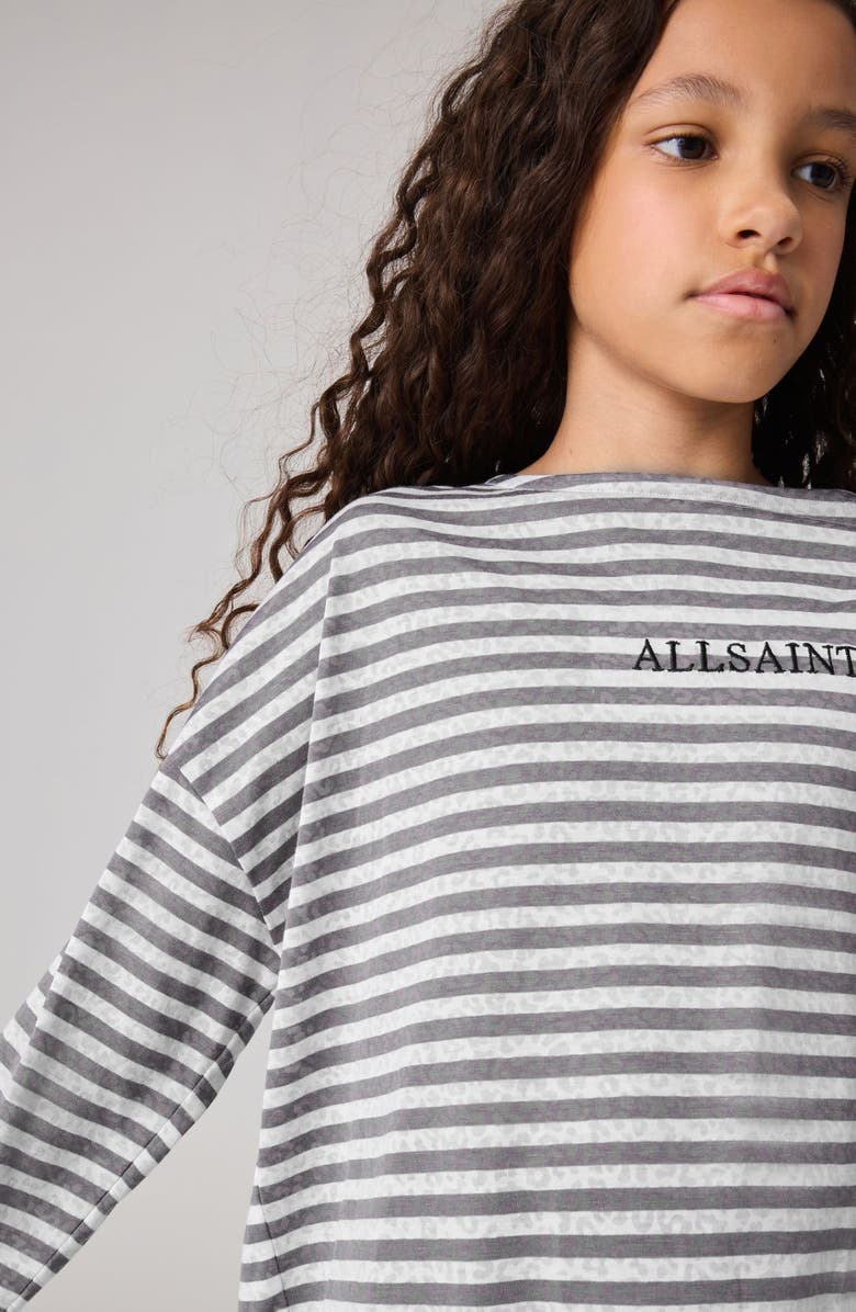 smALLSAINTS by ALLSAINTS Kids
 Stripe Embroidered Oversize Long Sleeve T-Shirt, Alternate, color, 