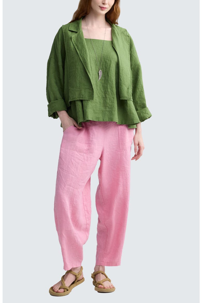Zenya Solid Linen Pants, Alternate, color, Pale Pink