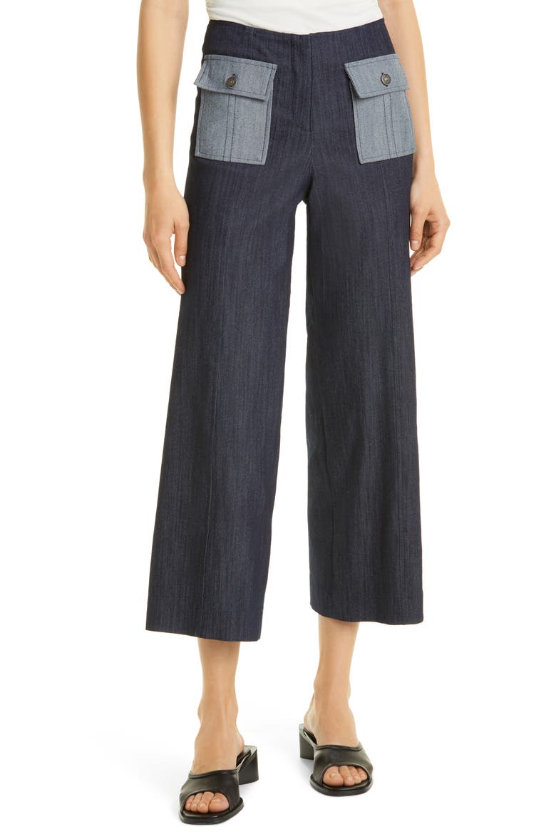 Azure Crop Wide Leg Jeans, Main, color, INDIGO