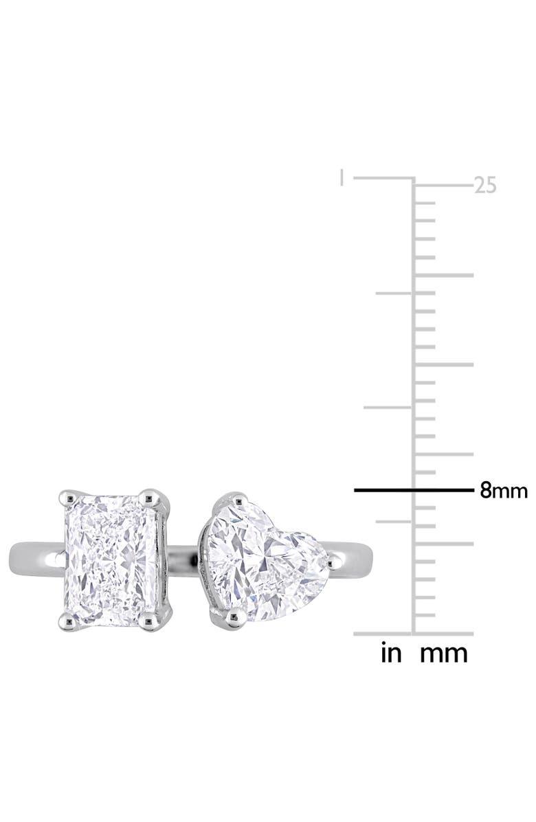 Julianna B. 2 CTW Lab-Grown Diamond 2-Stone Heart Ring 14k, Alternate, color, White Gold