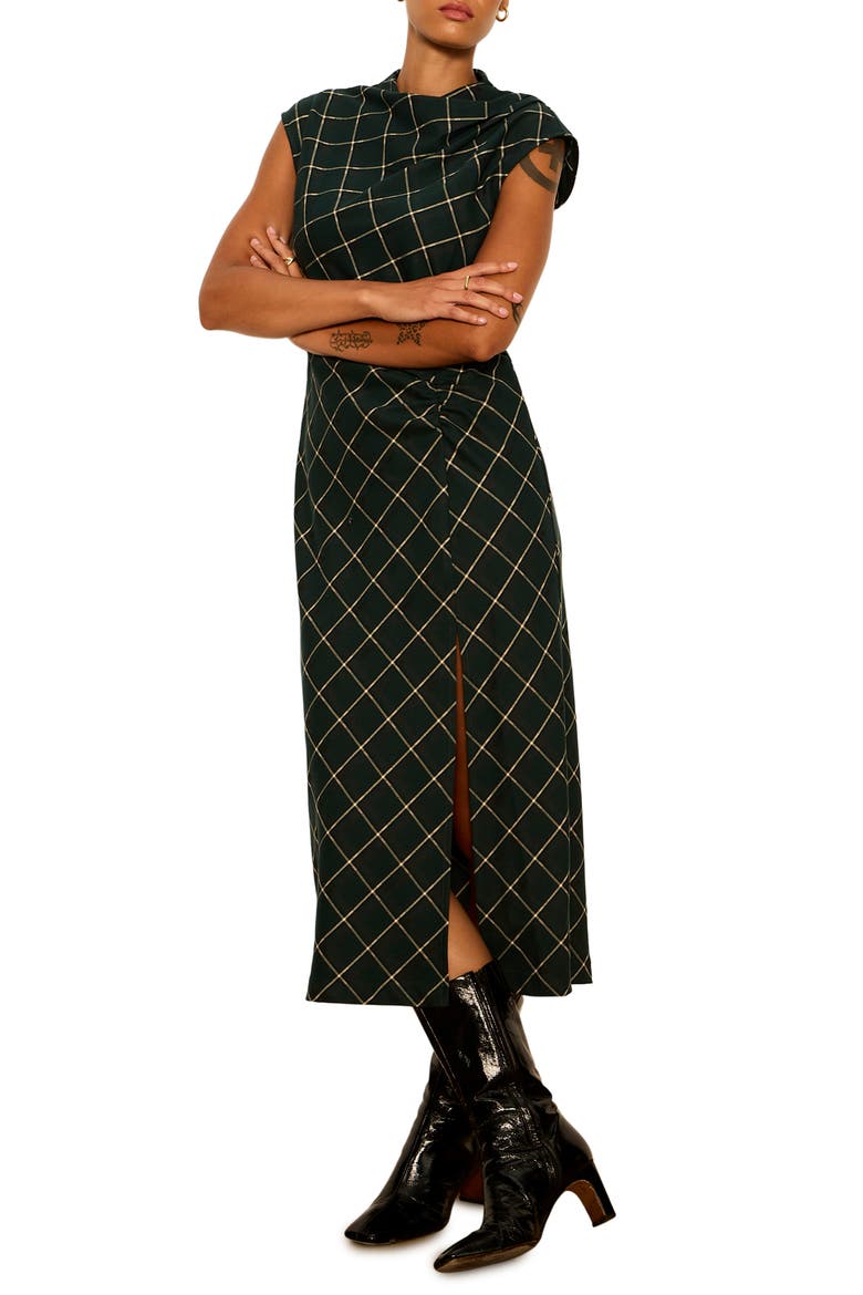 Autumn's Best Plaid Midi Dress, Alternate, color, FOREST GREEN PLAID