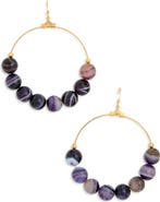 Kenneth Jay Lane Agate Beaded Circle Drop Earrings