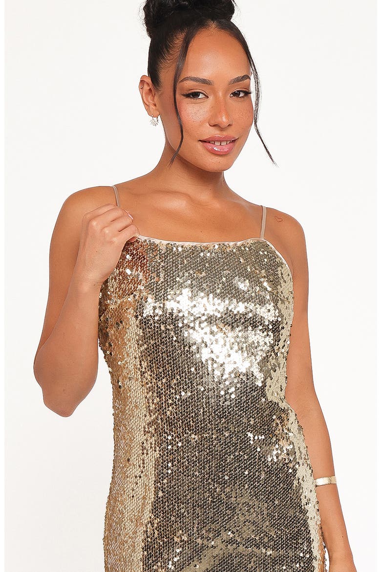 Karley Sequin Maxi Dress, Alternate, color, GOLD