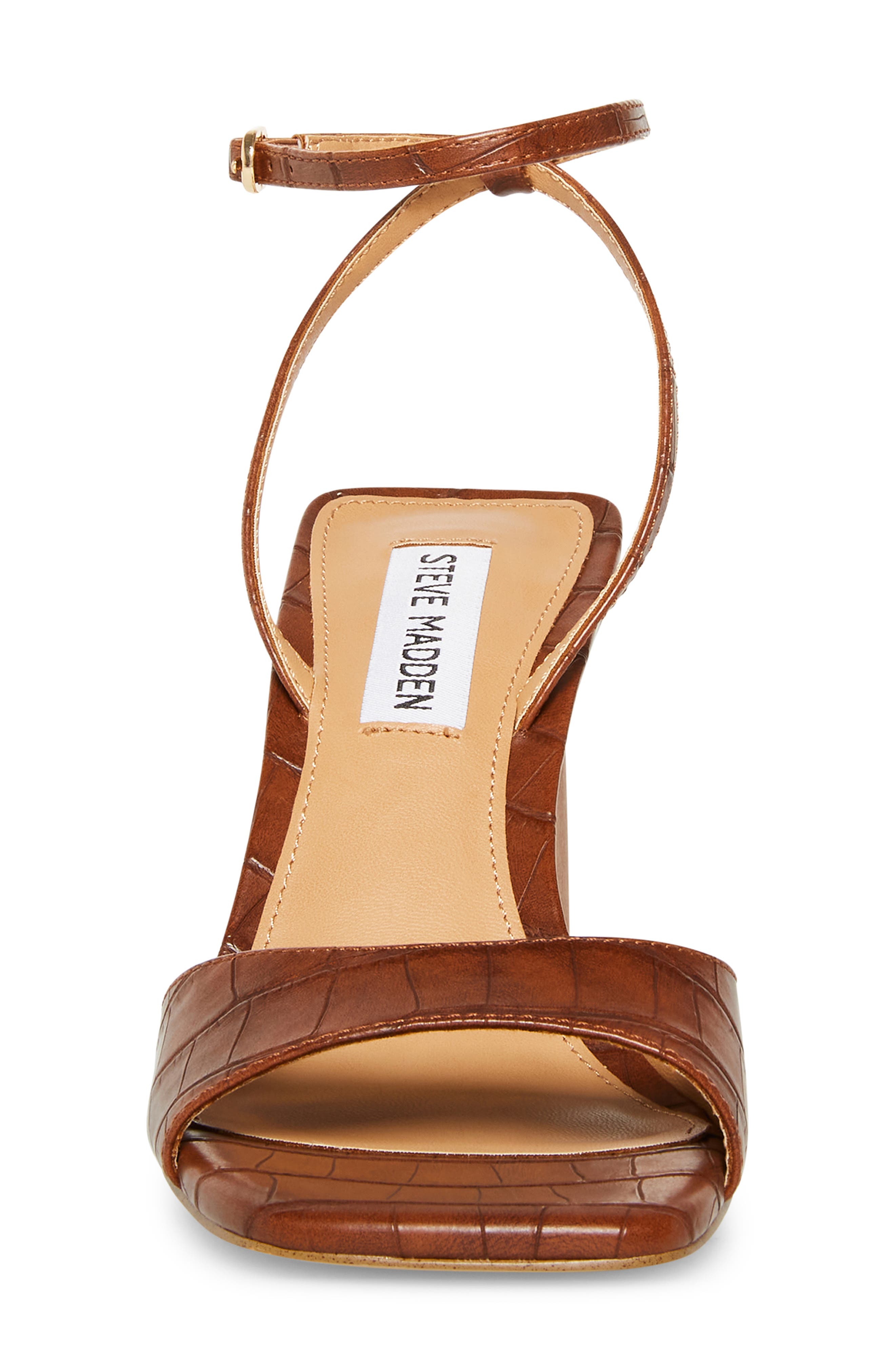 Rozlyn Ankle Strap Sandal, Alternate, color, BROWN CROC EMBOSSED