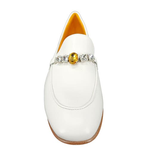 Madison Maison Flat Jewel Loafer In White