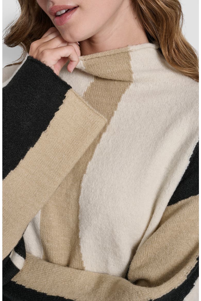 Stripe Roll Neck Sweater, Alternate, color, ECRU MULTI