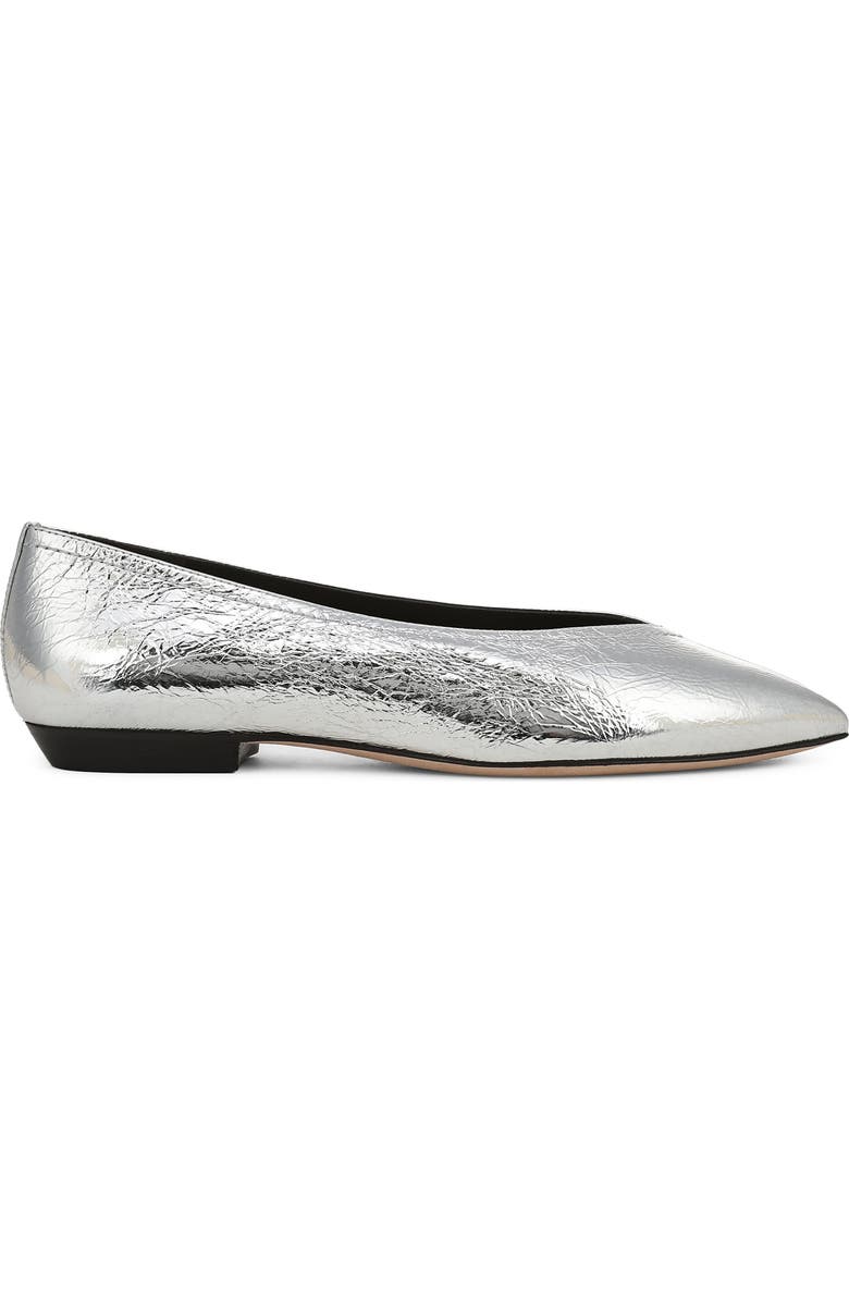 Veronica Beard Bancroft Pointed Toe Flat, Alternate, color, Silver