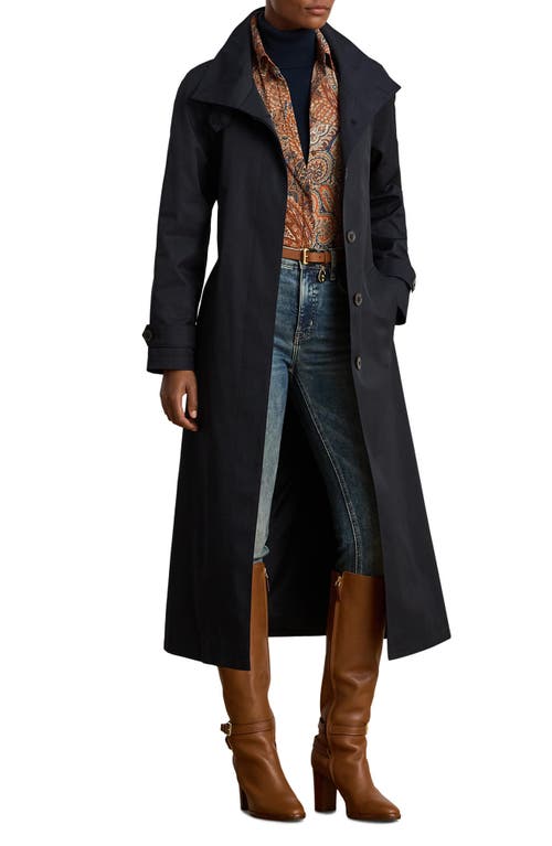 Ralph Lauren Lauren Stand Collar Trench Coat In Blue