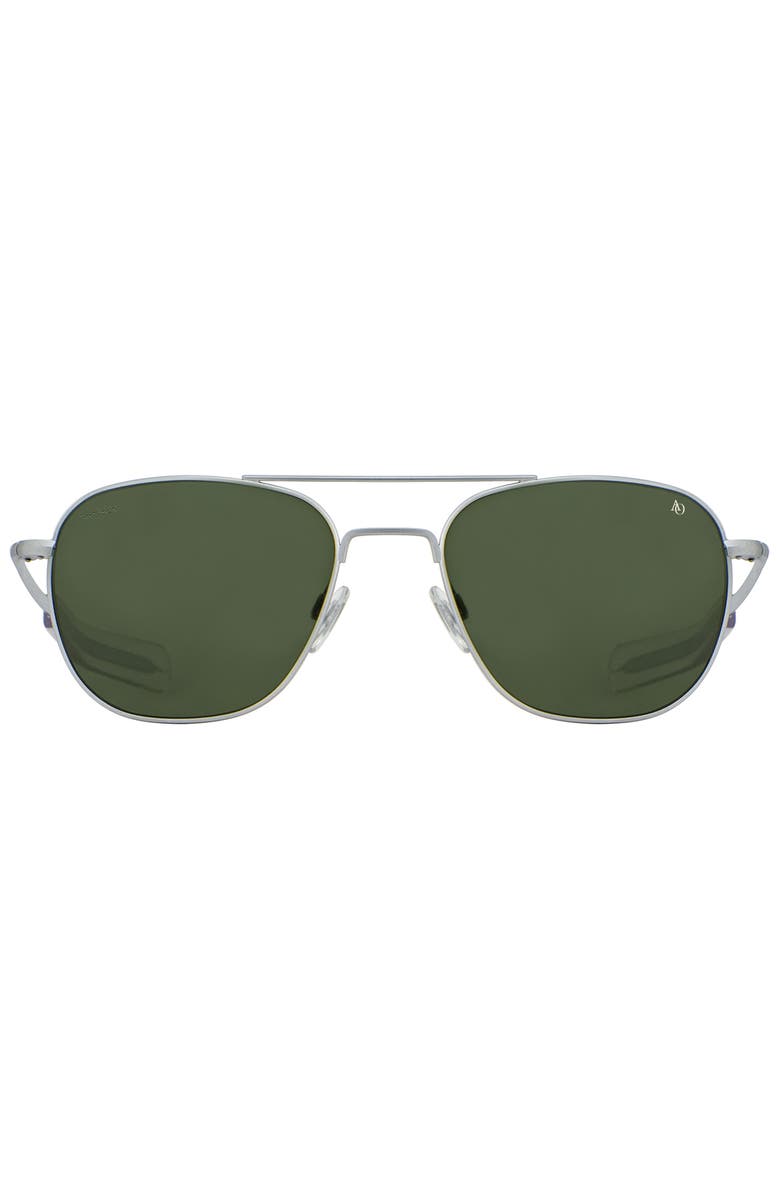 American Optical Original Pilot 52mm Aviator Glass Non Polarized, Alternate, color, Matte Silver - Gnn-P